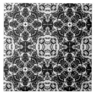 Luxe, elegant, sierlijk, zwart en wit tegeltje