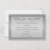 Luxe Elegant Silver hoek grens Bedankkaart (Achterkant)