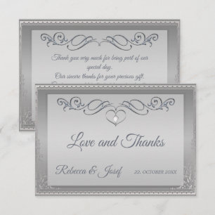 Luxe Elegant Silver  hoek grens Bedankkaart