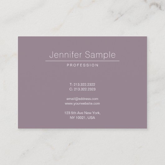 Luxe Elegant Sleek Modern Salon Plain Trendy Visitekaartje (Achterkant)