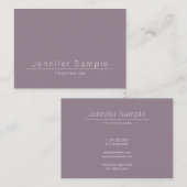 Luxe Elegant Sleek Modern Salon Plain Trendy Visitekaartje (Voorkant / Achterkant)