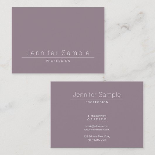 Luxe Elegant Sleek Modern Salon Plain Trendy Visitekaartje (Voorkant / Achterkant)