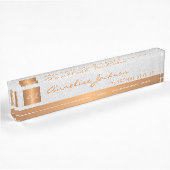 Luxe elegant wit ledergoud, monogrammen naambordje