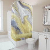Luxe Elegant Yellow Gellow Goud Marmer Effect Name Douchegordijn (In situ)