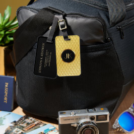 luxe Elegant zilver gouden patroon met monogram Bagagelabel