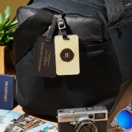 Luxe Elegant zilver gouden patroon monogram Bagagelabel