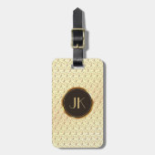 Luxe Elegant zilver gouden patroon monogram Bagagelabel (Voorkant verticaal)