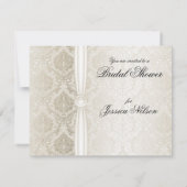 Luxe Elegant Zilveren Bruids Invite Kaart (Achterkant)