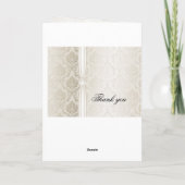Luxe Elegant Zilveren Damask Dank u kaart (Achterkant)