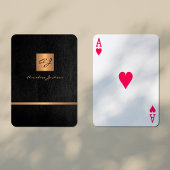 Luxe elegant zwart en goud monogrammen modern pokerkaarten
