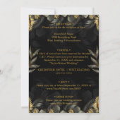 Luxe Elegant Zwart Goud bruiloft Kaart (Achterkant)