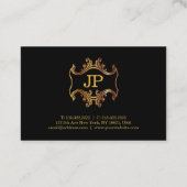 Luxe Elegant Zwart Goud Charming Classic Look Visitekaartje (Achterkant)