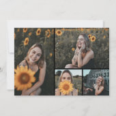 Luxe Elegant Zwart Sweet 16 Foto Kaart (Achterkant)