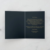 Luxe Elegante Blauwgroen en Gouden Verjaardag Kaart (Binnen)