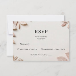Luxe Elegante Bloem Bruiloft RSVP Antwoordkaart  Kaartje