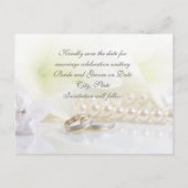 Luxe Elegante Bloemen Bruiloft Ring Save Date kaar Aankondigingskaart (Achterkant)