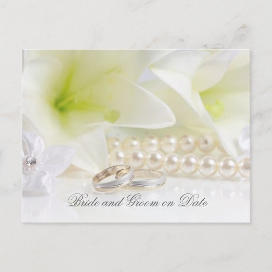 Luxe Elegante Bloemen Bruiloft Ring Save Date kaar Aankondigingskaart (Voorkant)