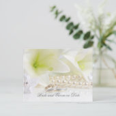 Luxe Elegante Bloemen Bruiloft Ring Save Date kaar Aankondigingskaart (Staand voorkant)