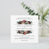 Luxe Elegante Bloemen Bruiloft Vierkante Uitnodigi Kaart (Staand voorkant)