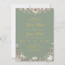 Luxe Elegante Boho Minimalistische Saliegroen Goud