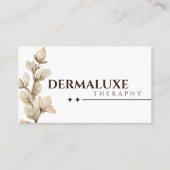 Luxe Elegante Botanische Zachte Beige Marmeren Lea Visitekaartje (Voorkant)