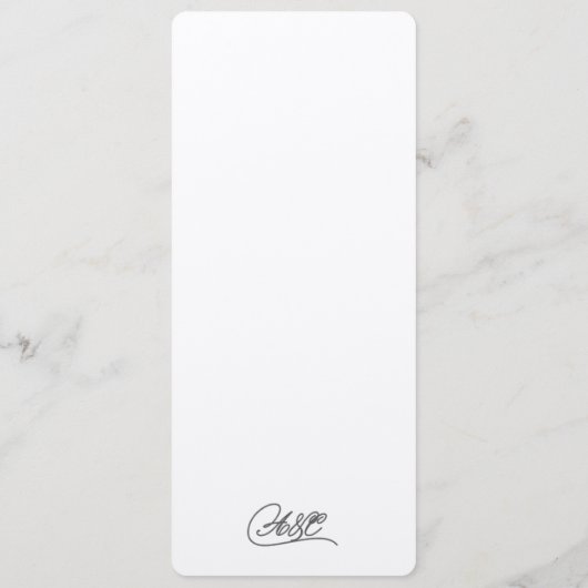 Luxe & elegante bruiloft menu (Achterkant)