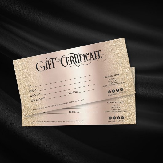 luxe elegante cadeaukaart certificaat logo toevoeg
