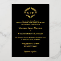 Luxe Elegante Crest Trouw Monogram Zwar Goud  