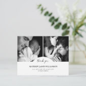 Luxe Elegante Fotocollage Bedankt Baby Briefkaart (Staand voorkant)