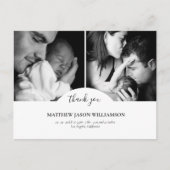 Luxe Elegante Fotocollage Bedankt Baby Briefkaart (Voorkant)