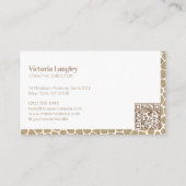 Luxe Elegante Gouden Alligatorprint QR-code Visitekaartje (Achterkant)