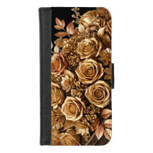 Luxe Elegante Gouden Bronzen Rozen Bloem Mobiele T