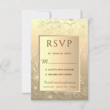 Luxe Elegante Gouden Folie Bloem Bruiloftsinvatie