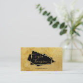 Luxe Elegante Gouden Glitter Marmer Script Visitekaartje (Staand voorkant)