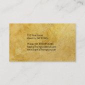 Luxe Elegante Gouden Glitter Marmer Script Visitekaartje (Achterkant)