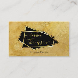Luxe Elegante Gouden Glitter Marmer Script Visitekaartje