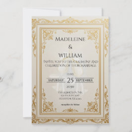 Luxe Elegante Gouden Huwelijk Save The Date