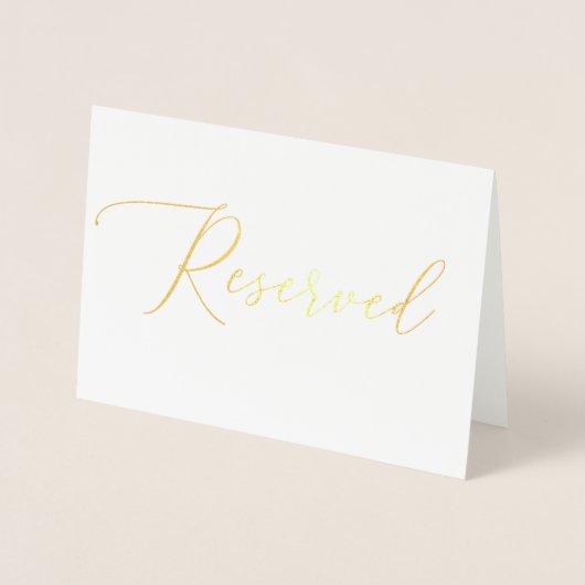 Luxe Elegante Gouden Schrift | Trouw Stoelen Reser Folie Kaarten (Voorkant)