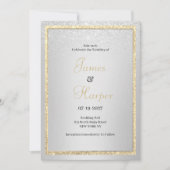 Luxe elegante gouden zilveren glitter bruiloft kaart (Voorkant)