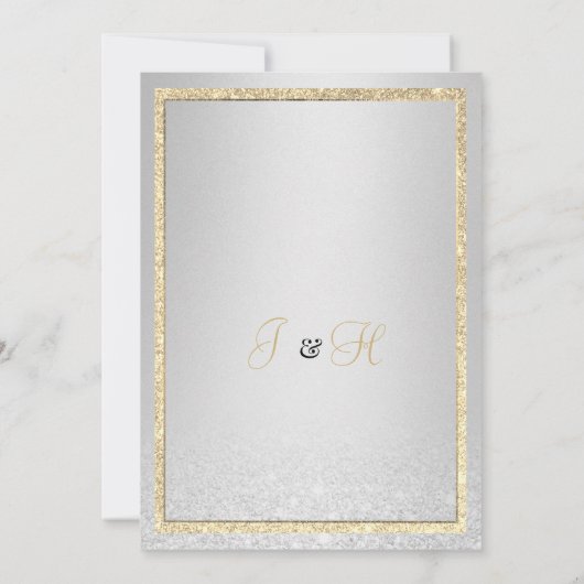 Luxe elegante gouden zilveren glitter Save the Dat Kaart (Achterkant)