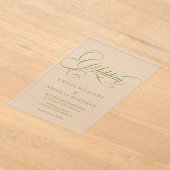 Luxe Elegante Groene Trouw Uitnodiging (Laagn)