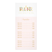 Luxe elegante haren salon roze goudservice reclamekaart (Achterkant)