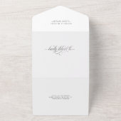 Luxe Elegante Kalligrafie Bruiloft All In One Uitnodiging (Buitenkant)