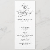 Luxe Elegante Kalligrafie Huwelijksprogramma Programmakaart (Voorkant)