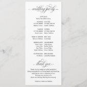 Luxe Elegante Kalligrafie Huwelijksprogramma Programmakaart (Achterkant)