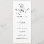 Luxe Elegante Kalligrafie Oud Geld Trouwen Programmakaart (Voorkant)