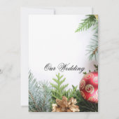 Luxe Elegante Kerstmis Winter Bruiloft Uitnodigen Kaart (Achterkant)