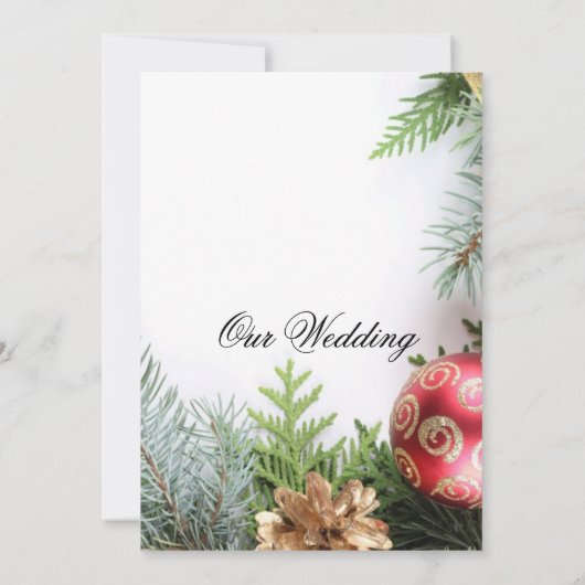 Luxe Elegante Kerstmis Winter Bruiloft Uitnodigen Kaart (Achterkant)