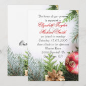 Luxe Elegante Kerstmis Winter Bruiloft Uitnodigen Kaart (Voorkant / Achterkant)