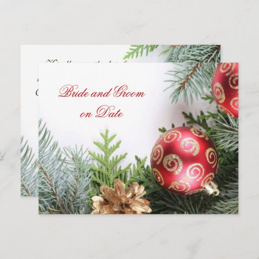 Luxe Elegante Kerstmis Winter Save datum kaart (Voorkant / Achterkant)